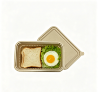 Boîte à lunch en fibre de coque de riz avec séparateur, compatible micro-ondes, sans BPA, récipient alimentaire 500ml 1000ml avec couvercle pour étudiants et préparation de repas au bureau