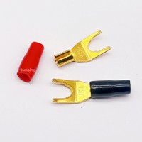 Connecteurs fourche en cuivre pur en caoutchouc souple, bornes de haut-parleur en Y, fiches banane en U MG