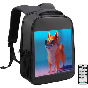 Mochila LED Raoaoqoon de 17 Pulgadas para Portátil, Impermeable, con Control por Aplicación, Mochila de Viaje - Product Image 1