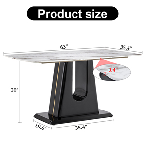Moderno tavolo da pranzo di lusso di alta qualità Hotel mobili Rock Top con pannello di vetro in legno stile per casa uso appartamento per il bagno - Product Image 6