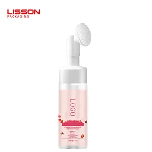 Wholesale Custom 100ml 120ml 150ml Plastic Foam Cosmetic Lotion Cream Face Wash Pump Bottle with Silicon Brush Applicator