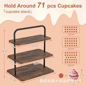 Wooden <b>desktop</b> <b>shelf</b> for Christmas parties, desserts, cupcakes, and multi-tiered cosmetics and perfume storage. - Product Image 2