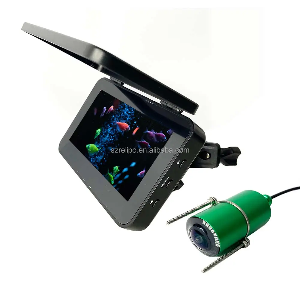 4.3" TFT Color Fish Finder 30M Cable 720P AHD Underwater Fishing Camera Kit With 8Pcs Lights