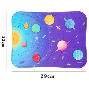 Juego de mesa educativo Montessori para niños, rompecabezas cognitivo del espacio, planetas del universo, rompecabezas a juego, sistema Solar de madera - Product Image 5