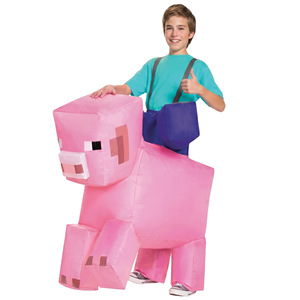 Minecraft Pig Ride On <b>Inflatable</b> Costume Child Size 8-13 Years <b>Halloween</b> Party Costume - Product Image 4