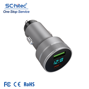 ที่ชาร์จในรถยนต์ SChitec อลูมิเนียมอัลลอย 48W USB ช่องเสียบคู่ QC18W PD48W ชาร์จเร็ว สำหรับรถยนต์ - Product Image 1