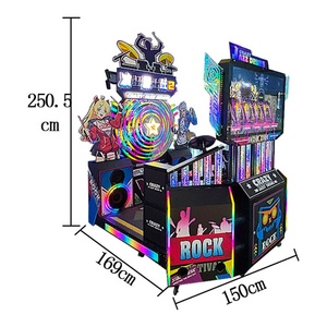 เครื่องเกมดนตรี 'Crazy Jazzy Drums' แบบอาร์เคด ไฟ LED สีสันสดใส  ระบบหยอดเหรียญ  พร้อมโซนเกมหลากหลาย - Product Image 3