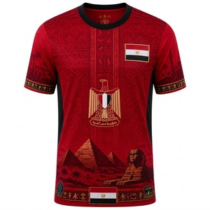 Uniforme de Fútbol de la Selección Nacional de <span class=keywords><strong>Egipto</strong></span> Versión Jugador 2026 Mundial 25/26 para Aficionados, <span class=keywords><strong>Camiseta</strong></span> con la Bandera de <span class=keywords><strong>Egipto</strong></span> - Product Image 2