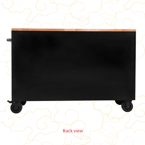 <span class=keywords><strong>Armoire</strong></span> à outils de <span class=keywords><strong>garage</strong></span> multifonctionnelle industrielle de 42 pouces en acier noir avec revêtement en poudre, 4 roues, dessus en bois, 9 tiroirs de <span class=keywords><strong>rangement</strong></span> - Product Image 6