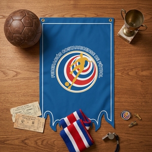 Bandera Personalizada de <span class=keywords><strong>Costa</strong></span> Rica para Jardín, Doble Cara, Poliéster, para Aficionados al Fútbol, Evento Mundial 2026 - Product Image 1