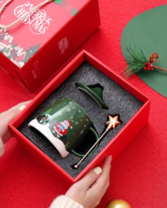 New Style Unique Gold Star Blender Milk Tea Cup Coffee Mugs Luxury 12oz Ceramic Mug Christmas Gift Box Set - Product Image 4