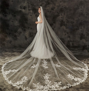 Elegante Velo Da Sposa A Cattedrale, Velo Singolo In Pizzo, Velo Da - Foto 7