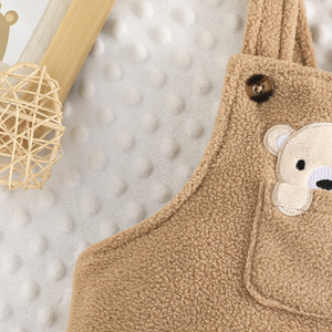 Autumn Warmth Baby Boys' <b>Cute</b> Embroidered Little <b>Bear</b> Rompers Anti-Wrinkle Breathable Full Length Straight Leg Outdoor Sports - Product Image 4