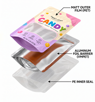 Sacs d'emballage alimentaire transparents CM, étanches, avec fermeture éclair dorée, en plastique, pour salades, gâteaux, thé et bonbons