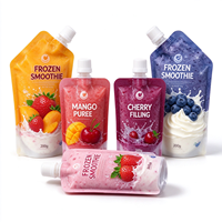 Pochette Doypack refermable anti-fuite avec bouchon à vis pour le stockage de sauces, de gelées, de smoothies et de boissons maison