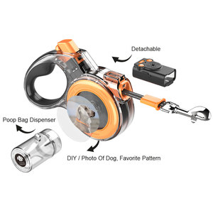 Lefamcare Nouvelle Conception <span class=keywords><strong>Laisse</strong></span> <span class=keywords><strong>Rétractable</strong></span> <span class=keywords><strong>pour</strong></span> <span class=keywords><strong>Chien</strong></span> de Grande Taille 5M Convient aux Chiens de 50kg avec Sifflet Électronique <span class=keywords><strong>pour</strong></span> <span class=keywords><strong>Chien</strong></span> et Lumière LED - Product Image 2