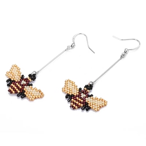 Boucles d'oreilles pendantes abeille mignonnes et amusantes, <span class=keywords><strong>perles</strong></span> <span class=keywords><strong>de</strong></span> riz Miyuki, <span class=keywords><strong>tissage</strong></span> artisanal, boucles d'oreilles pendantes - Product Image 3