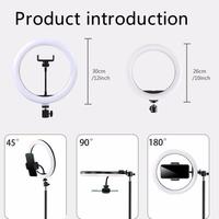 Lampu cincin Mini RGB 10 / 12 inci, harga murah rotasi 360 profesional dengan dudukan Tripod dan dudukan telepon untuk telepon genggam