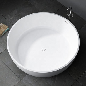 Bañera independiente barata Malasia paseo portátil redondo <span class=keywords><strong>en</strong></span> bañera de tamaño pequeño de 60 pulgadas - Product Image 3