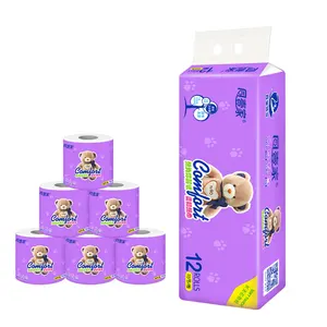China Fabrikant Toiletpapier Papier 100% Ruwe Houtpulp Comfortabele Huidverzorging Goedkope Goede Kwaliteit Wc Roll