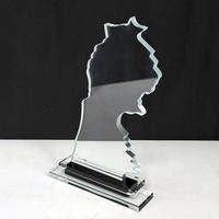 Trofeo de Cristal con Mapa de África, Impresión UV, Corte por Agua, Trofeos de Cristal
