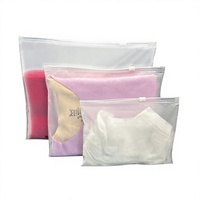 Emballage plastique givré épais transparent en PE sur mesure avec fermeture éclair horizontale pour le rangement de chaussettes et vêtements (rétractable) - Vente en gros