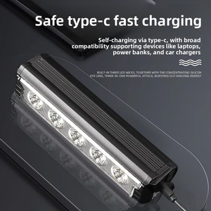 Phare avant de vélo de montagne à énergie solaire longue portée, lampe de cyclisme haute puissance étanche pour les sorties nocturnes et les trajets urbains - Product Image 3