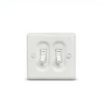 Interruptor de Palanca de Cerámica Retro Tipo 86, Enchufe de Control Simple/Doble, Panel Blanco para Casas de Huéspedes/Hoteles, Montaje en Pared