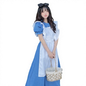 Disfraz de Cosplay con Temática de Alicia en el País de las Maravillas, Falda de Sirvienta de <span class=keywords><strong>Cuento</strong></span> de Hadas para Halloween, Televisión y Cine, con Delantal - Product Image 5