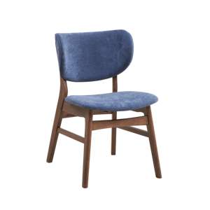 DB Blue and Walnut Padded Side <b>Dining</b> <b>Chairs</b> <b>Set</b> <b>of</b> <b>2</b> - Product Image 1