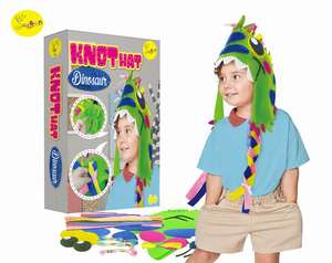 Bambini fai da te annodatura cappello dinosauro giocattoli colorati in feltro artigianato per ragazzi e ragazze per il divertimento e l'educazione - Product Image 1