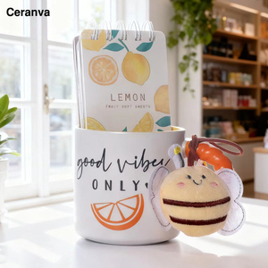 โรงงานขายส่ง แก้วเซรามิกสำหรับชา กาแฟ นม  รับผลิตตามสั่ง ลายเลมอนส้ม  ปลอดภัยสำหรับอาหาร ใช้กับเครื่องล้างจานและไมโครเวฟได้ เป็นมิตรต่อสิ่งแวดล้อม เหมาะสำหรับใช้ในงานส่งเสริมการขาย - Product Image 4