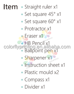 Geometria <span class=keywords><strong>bussola</strong></span> e goniometro Set di 6 pezzi strumenti di matematica per gli studenti delle scuole medie - Product Image 4