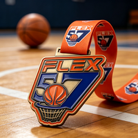 Medalla de Oro de Baloncesto de Alta Calidad con Logotipo 3D, Medalla de Metal Fundido a Presión Personalizada para Carreras de 5k, Premios para Eventos Deportivos con Cinta