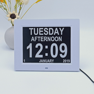 Đồng Hồ Báo Thức Kỹ Thuật Số Bằng Nhựa ABS Trắng <span class=keywords><strong>8</strong></span> Inch Đồng Hồ Treo Tường Cho Người Cao Tuổi - Product Image 3