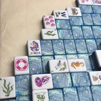 Tessere per Mahjong Americano, Design Moderno JOYF con Sirene in Resina, Acrilico a 4 Strati, con Borsa per il Trasporto