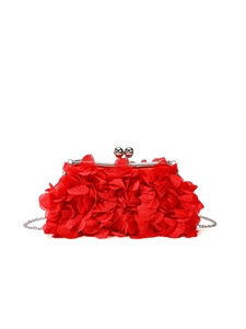 Bolso de Mano Rojo de Alta Calidad Inspirado en Diseñadores de Marca Famosa, para Mujer, con Diseño Floral, para Maquillaje, para Novias, Estilo Bandolera - Product Image 3