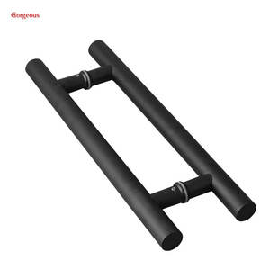 Muhteşem Modern sürgülü cam tasarımcı banyo otel duş ana H şekli 400mm uzunluk çift yan sürgülü kapı kolu paslanmaz - Product Image 4