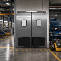 Portes de circulation modernes à double action en acier inoxydable, résistantes aux chocs, à ouverture battante, personnalisées, directement de l'usine Yuyou