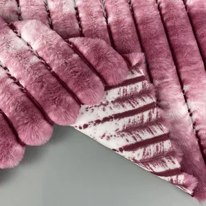 Tela de piel de conejo sintética de felpa de poliéster 100% de alta calidad al por mayor de fábrica