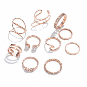 Vendita calda romantici romantici anelli da Cocktail da uomo gioielli minimalisti Punk gioielli in oro rosa placcato taglio diamante all'ingrosso - Product Image 2