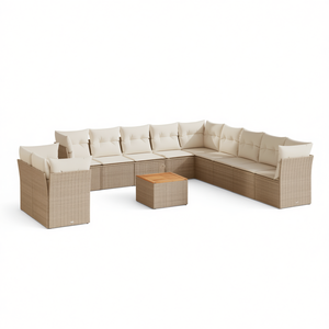 Ensemble de canapés de jardin en rotin, mobilier d'extérieur, capacité de 10+ places, résistant aux intempéries, design contemporain - Product Image 1