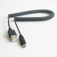 Kabel Isi Daya USB A Male Ke Mikro Tipe B Kabel PU Koil Spiral USB