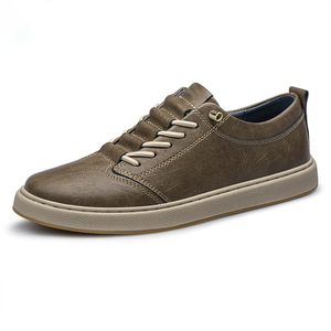 Chaussures de sport décontractées à bout rond et lacets pour hommes, chaussures de sport décontractées respirantes à coupe basse de couleur unie pour hommes - Product Image 1