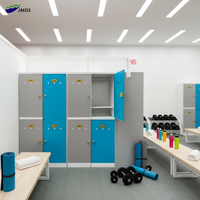 Armoire de rangement étanche et résistante à l'humidité à 2 compartiments, casier en plastique ABS avec serrure à clé pour centre de remise en forme, salle de sport, vestiaire
