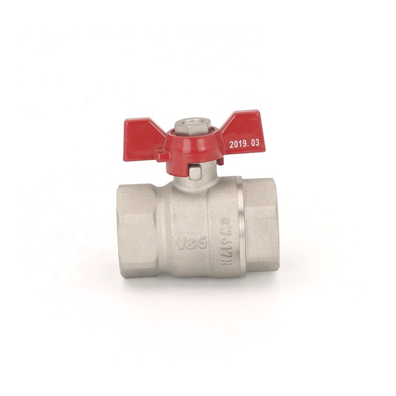 Butterfly Handle 1/2 - 1 inch Pn 25 Water Nickel Plating Brass Ball Valve Price
