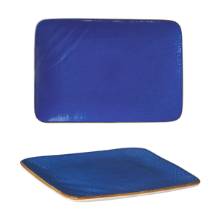 LIGNE MÉDITERRANÉENNE - ASSIETTE RECTANGULAIRE EN GRÉCIHE BLEUE 27X19CM - Product Image 1