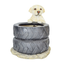 Pot de fleurs de jardin en forme de chien de dessin animé mignon, en résine de fibre de verre, de haute qualité, très vendu, style animalier pour jardin, durable et facile à déplacer