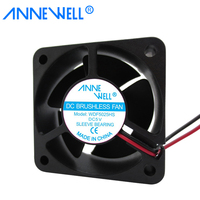 Ventilateur axial silencieux 5V DC 50x50x25mm 5025 17.51CFM à roulement à manchon, ventilateur de refroidissement à moteur sans balais 2 fils pour équipement audio de projection