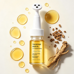 Sérum Capillaire Réparateur 72H à la Racine de <span class=keywords><strong>Gentiane</strong></span>, au Squalane et à la Vitamine E, Marque Blanche, pour le Contrôle des Frisotis et les Pointes Fourchues - Product Image 1
